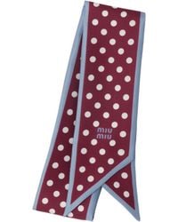 Miu Miu - Printed Twill Scarf - Lyst