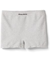 Miu Miu - Seamless Mélange Knit Boxer Shorts - Lyst