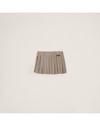 Miu Miu - Pleated Paisley Print Marocain Miniskirt - Lyst