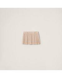 Miu Miu - Crepe De Chine Pleated Mini-Skirt - Lyst