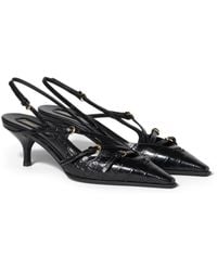 Miu Miu - Crocodile Embossed Calfskin Slingback Pumps - Lyst