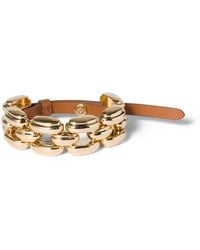 Miu Miu - Metal And Leather Bracelet - Lyst