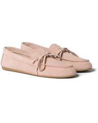 Miu Miu - Suede Deck Loafers - Lyst