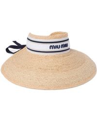 Miu Miu - Raffia-Effect Fabric Visor - Lyst