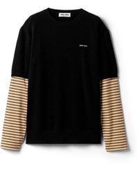Miu Miu - Cashmere And Jersey Sweater - Lyst