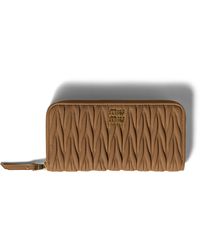 Miu Miu - Large Matelassé Nappa Leather Wallet - Lyst