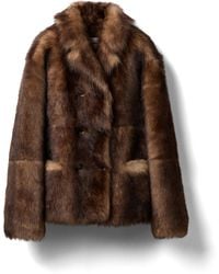 Miu Miu - Double-Breasted Shearling Jacket - Lyst