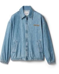 Miu Miu - Chambray Blouson Jacket - Lyst