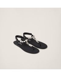 Miu Miu - Cotton Cord Thong Sandals - Lyst