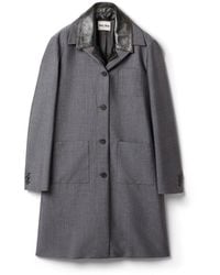 Miu Miu - Single-Breasted Kid Mohair And Leather Coat - Lyst