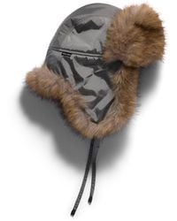 Miu Miu - Technical Fabric And Faux Fur Trapper Hat - Lyst