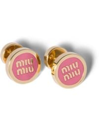 Miu Miu - Enameled Metal Earrings - Lyst