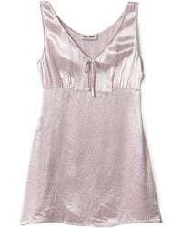 Miu Miu - Washed Satin Dress - Lyst