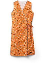 Miu Miu - Poplin Wrap Dress - Lyst