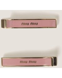 Miu Miu - Enameled Metal Hair Clips - Lyst