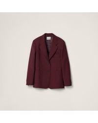 Miu Miu - Long Sleeve Single Breasted Blazer Jacket - Lyst