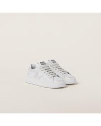 Miu Miu - Bleached Leather Sneakers - Lyst