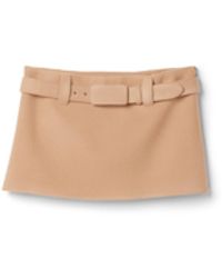 Miu Miu - Waxed Double Wool Miniskirt - Lyst