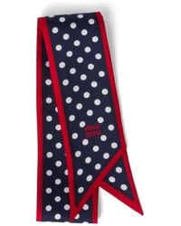 Miu Miu - Printed Twill Scarf - Lyst