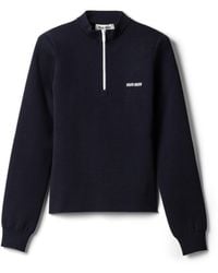 Miu Miu - Wool Half-Zipper Sweater - Lyst