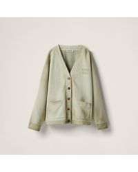 Miu Miu - Garment-Dyed Cotton Fleece Cardigan - Lyst