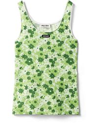Miu Miu - Stretch Fabric Tank Top - Lyst