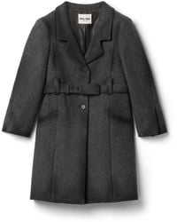 Miu Miu - Single-Breasted Double Wool Coat - Lyst