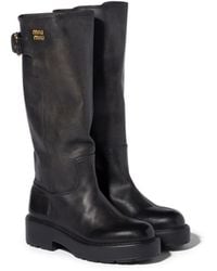 Miu Miu - Leather Boots - Lyst