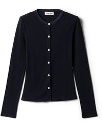 Miu Miu - Pointelle Cotton Cardigan - Lyst
