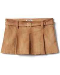 Miu Miu - Pleated Suede Skirt - Lyst