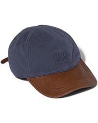 Miu Miu - Baseballkappe Aus Drill Und Nappaleder, Damen, Größe - Lyst