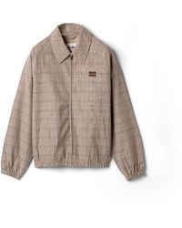 Miu Miu - Prince Of Wales Checked Blouson Jacket - Lyst