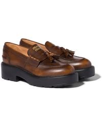 Miu Miu - Deco' Leather Loafers - Lyst