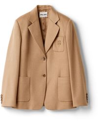 Miu Miu - Single-Breasted Camel Hair Jacket - Lyst
