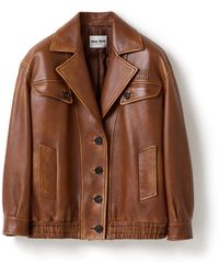 Miu Miu - Nappa Leather Jacket - Lyst