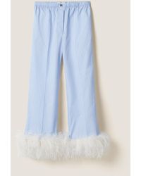 Miu Miu - Striped Cotton Pajama Pants - Lyst