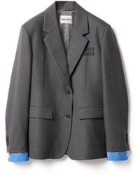 Miu Miu - Single-Breasted Gabardine Jacket - Lyst