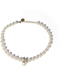 Miu Miu - Metal And Pearl Necklace - Lyst