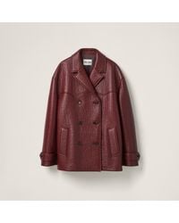 Miu Miu - Double-breasted Nappa Leather Jacket - Lyst