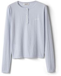 Miu Miu - Cashmere Henley Sweater - Lyst