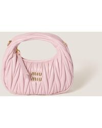Miu Miu - Wander Matelassé Nappa Leather Hobo Mini-Bag - Lyst