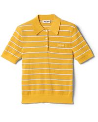 Miu Miu - Cotton Knit Polo Shirt - Lyst