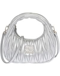 Miu Miu - Wander Matelassé Nappa Leather Hobo Mini-Bag - Lyst