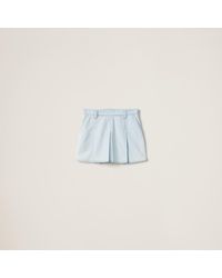 Miu Miu - Pleated Chambray Skirt - Lyst
