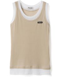 Miu Miu - Ribbed Jersey Tank Top - Lyst