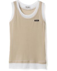 Miu Miu - Ribbed Jersey Tank Top - Lyst