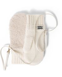 Miu Miu - Wool, Cashmere And Shearling Mittens - Lyst