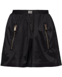 Miu Miu - Technical Silk Miniskirt - Lyst