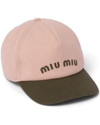Miu Miu - Baseballkappe Aus Drill, Damen, Größe - Lyst
