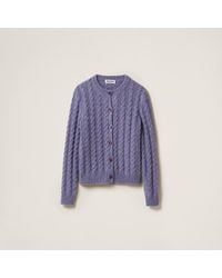 Miu Miu - Wool And Cashmere Knit Cardigan - Lyst